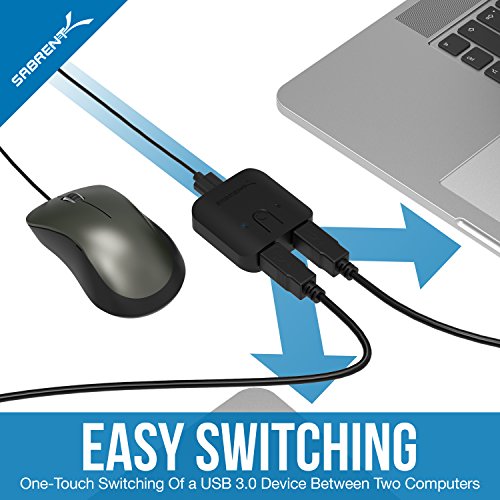 SABRENT USB 3.0 Sharing Switch for Multiple Computers and Peripherals LED Device Indicators (USB-SW30) Black - size: 1 Count (Pack of 1)
