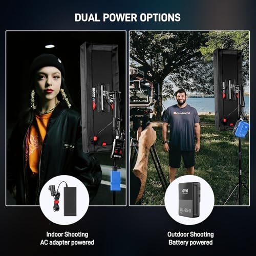 GVM Flexible LED Light Panel with Bluetooth Control, 200W Photography Light with Zipper Splicable, 2700K-6800K, Ultra-Thin 12"x36" Video Light with Softbox for Studio, Film, Vlog, Photography