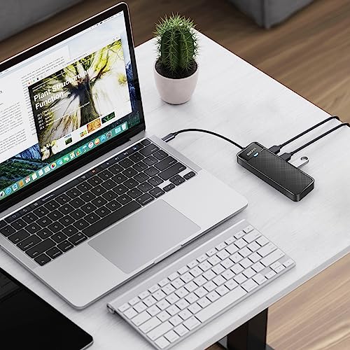 iDsonix USB 3.0 Hub USB C Splitter 5Gbps Data Transfer Ultra-Slim Extender for Desktop, Laptop, Xbox, Flash Drive, HDD, Console, Printer, PC, Keyboards, Mouse [Charging Not Supported] (0.5ft Cable) - size: USB-C 0.5ft