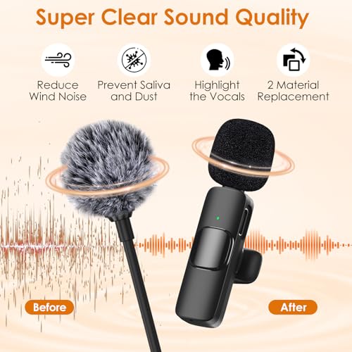 8 Packs Foam Microphone Windscreen & Mic Clip, Wireless Lavalier Mic Sponge, Mic Cover with Clip to Reduce Plosive and Better Highlight the Vocals, Washable and Windproof Wind Screen - size: Windscreen 4PC & Clip 4PC