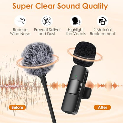 8 Packs Foam Microphone Windscreen & Mic Clip, Wireless Lavalier Mic Sponge, Mic Cover with Clip to Reduce Plosive and Better Highlight the Vocals, Washable and Windproof Wind Screen - size: Windscreen 4PC & Clip 4PC