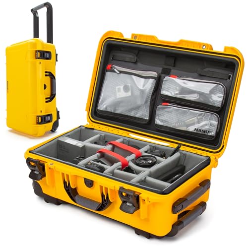 NANUK 935 Pro Photo Kit – Waterproof Travel Camera Hard Case with Padded Dividers and Wheels, 22” x 14” x 9” - Dustproof and Impact Resistant, Airline Carry-On Approved – Yellow - color: Yellow - Pro Photo Kit