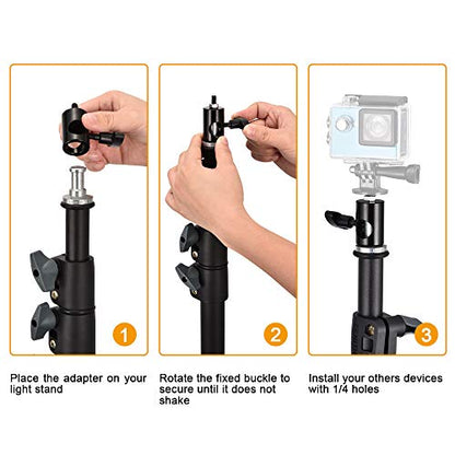 UTEBIT 2PCS Rapid Adapter Convert with 1/4" Screw Thread, Black | Photography Light Stand Adapter, Multi Functional Metal Camera Bracket Mount Adaptor, Photo Studio, Photography Accessory - size: 2 PACK-Rapid Adapter Convert