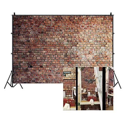 Vintage Red Brick Wall Backdrop for Photography 5x3ft Rustic Old Brick Wall Photography Background Newborn Baby Shower Kids Adult Portrait Background Birthday Cake Table Photo Booth Studio Prop - size: 5x3ft