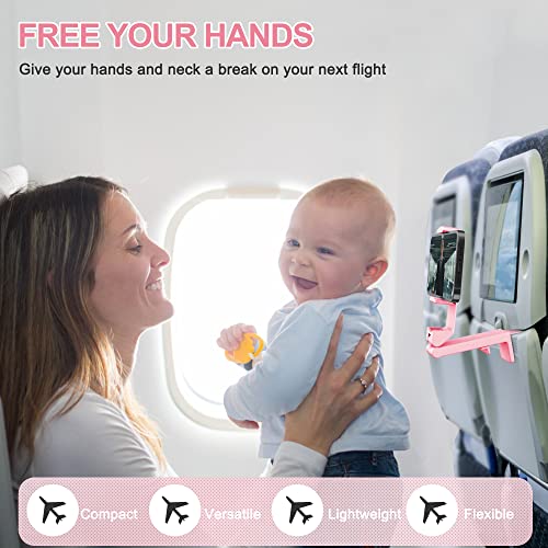 Perilogics Airplane Phone Holder Mount Universal in Flight Hands Free Viewing with Multi-Directional Dual 360 Degree Rotation (Pink) - color: Pink