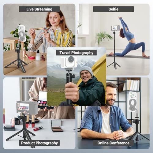 NEEWER Basics Extendable Selfie Stick Tripod, Metal Portable Stand Handle Grip Compatible with Canon G7X Mark III Sony ZV-1 RX100 VII A6400 A6600 Nikon Camera Webcam for Vlogging, DT001