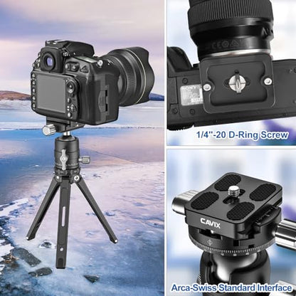 CAVIX PU-50 Ultra-Thin Arca-Swiss Quick Release Plate – Lightweight Aluminum with Anti-Slip Pad, Universal 1/4″-20 Screw for DSLR/Mirrorless, Tripods, Monopod, Gimbals & Ball Head - size: 50mm