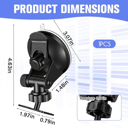 Rear View Mirror Mount Dash Cam Suction Cup Mount Adjustable Dashboard Windshield Monitor Mounting Bracket Holder for Rearview Mirror Reverse Camera Mounting for Truck Auto SUV