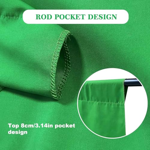 2 in 1 Green Backdrop Stand Kit,6.5x6.5 ft Portable Dual Rod Stand kit with 6x9ft Green Backdrop-Premium Polyester for Video Streaming, Portrait Photoshoot,Wall Mounted, Parties - size: 6x9 Ft