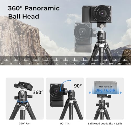 SmallRig Carbon Fiber Mini Desktop Tripod with 360° Ball Head | Compact 15.5" tripod, Built-in QR Plate for Arca, Ball Head Capacity 3kg / 6.6lb for Cameras, DSLRs, Lenses - style: Ball Head