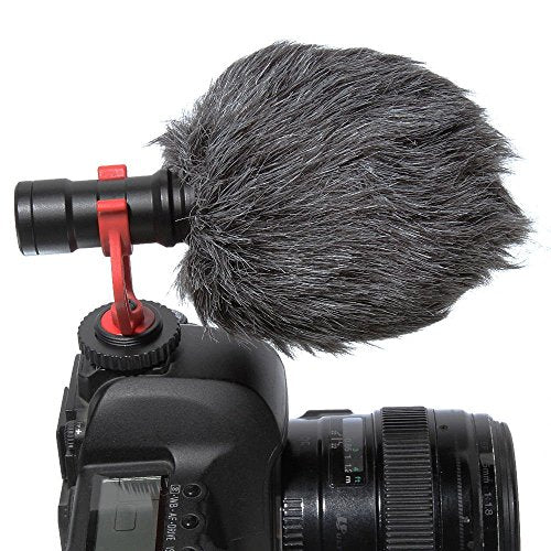 FocusFoto Smartphone Video Rig Camera Cage Mount Holder Stabilizer Handle Grip with BOYA by-MM1 Shotgun Microphone Mic + 49 LED Light Kit for Mobile Phone iPhone Filmmaking Professional Videomaker