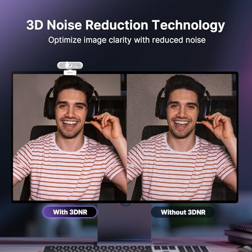 NexiGo N660P Pro 4K Webcam with Distortion-Free Lens, 1080p 60 fps Autofocus USB Streaming Camera, 3DNR, Noise-Canceling Mics & Privacy Cover, Web Cam for Gaming/Live Streaming/PC/Mac/Switch 2, White - style: 4K Webcam with Cover