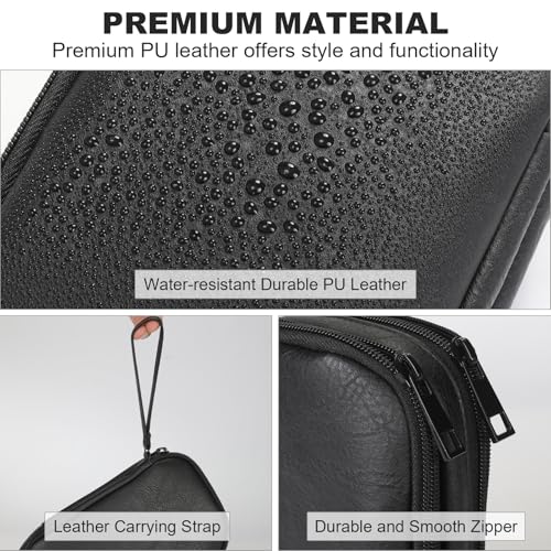 Travel Cable Organizer Bag, Electronic Accessories Carry Pouch, Portable Waterproof Double Layers All-in-One Storage Bag for Cord, Charger, Phone, Earphone (Black, Small)