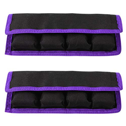 Meking 2 Pcs Battery Storage Case Bag with 4 Pockets for DSLR Camera, Suitable for AA/AAA Battery and LP-E6 LP-E8 LP-E10 LP-E12, EN-EL14 EN-EL15, NP-FW50 NP-F550 NP-FM500H - color: Purple 2pcs