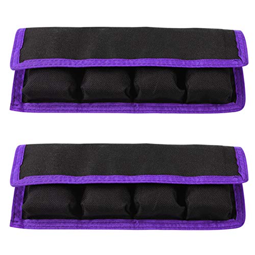 Meking 2 Pcs Battery Storage Case Bag with 4 Pockets for DSLR Camera, Suitable for AA/AAA Battery and LP-E6 LP-E8 LP-E10 LP-E12, EN-EL14 EN-EL15, NP-FW50 NP-F550 NP-FM500H - color: Purple 2pcs