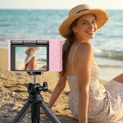 Silicone Case for kodak pixpro C1 Digital Camera with 2PCS Screen Protector and Lanyard - (Pink) - color: Pink