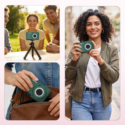 Case for Kodak PIXPRO FZ55,FZ55 accessories,Soft Silicone Protective Case,Comes with 2 Screen Protectors and 1 Wrist Strap - Dark green - color: Dark green