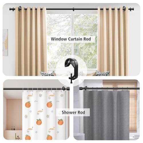 Shower Curtain Stopper Clip,Locking Clamp,Fastener,Fix The Curtain to Prevent It from Sliding,Limit Clip Suitable for Rods of All Diameters From 5/8 to 9/8 In (Black 4 pcs) - color: Black 4 Pcs