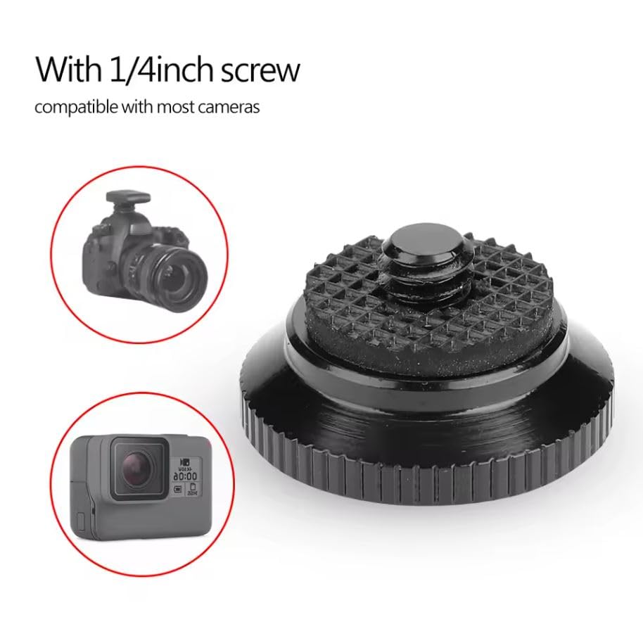 Quick Release Plate for Manfrotto Compact Action Tripod, 1/4 inch Screw Mount, Round Mini Aluminum Alloy, QR Plate