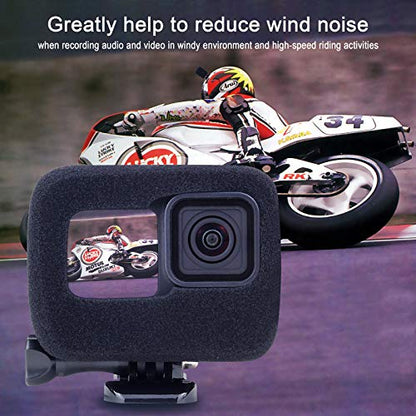 SOONSUN 2-Pack Windslayer Cover Wind Muff for GoPro Hero 13/12/11/10/9 Black, Foam Windscreen for Wind Noise Reduction