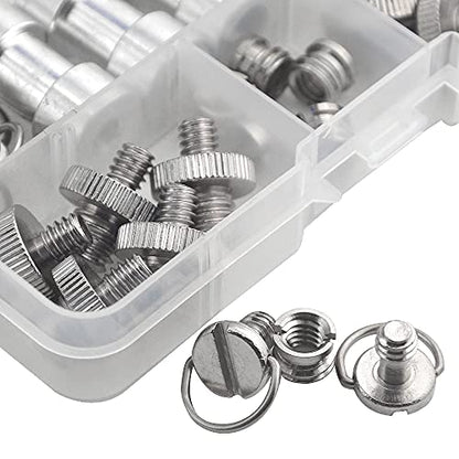 30Pack Camera Screw Set 1/4 Inch and 3/8 Inch Threaded Screws Adapter Hot Shoe Adapter Mount Set for Camera/Tripod/Mono-pod/Light Stand - style: Adapter-30P
