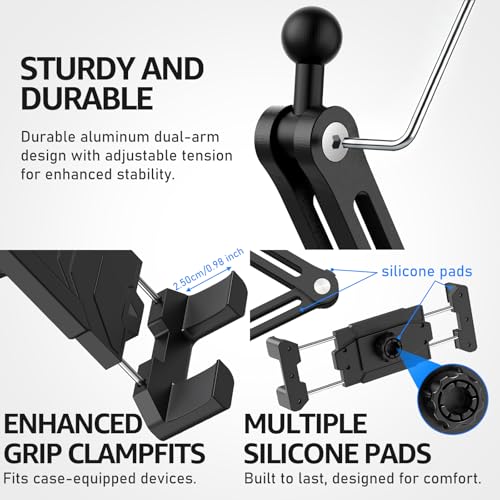 Urmust Tablet Wall Mount Holder for iPad, 4.7-15.6" | 360° Rotation Adjustable, Aluminum Extendable Arm, iPad mini/Air/Pro/Galaxy Tab/Kindle, Kitchen Home Office - size: 2 Arm Pro-Up to 15.6"