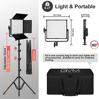 GVM RGB Video Lights with APP Control, 50W Full Color Studio Video Lighting Kit, Led Video Lights for YouTube Photography Lighting, 3 Packs Led Light Panel, Aluminum Alloy Shell, 3200K-5600K - size: 50RS3L