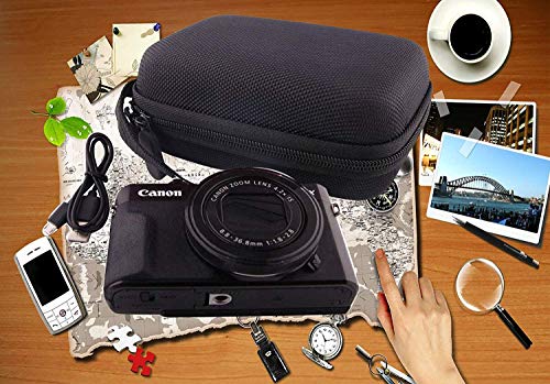 Hard EVA Travel Case for Canon PowerShot SX720 SX620 SX730 SX740 G7X G7X Mark III G7X Mark II Digital Camera (black) - color: black