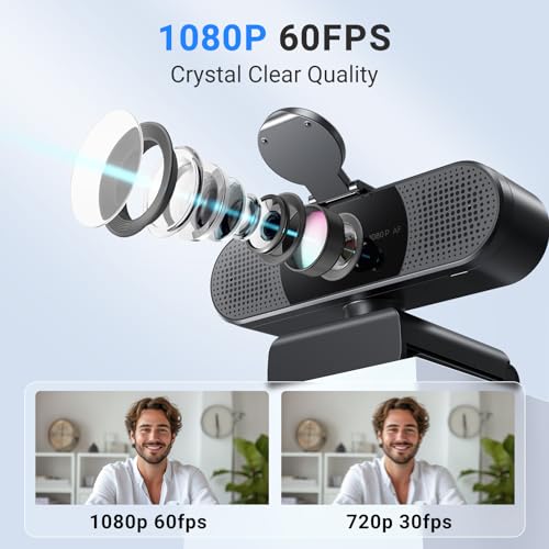 EMEET 2024 Upgraded C960 Webcam for PC, Autofocus, 1080P HD, 73° View Angle, Computer Camera w/Privacy Cover and Microphone, Plug and Play USB Webcam for Video Calling/Zoom/Teams/Google Meet - style: 1080P AF