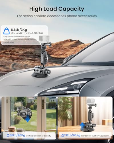 4" Suction Cup Mount with Magic Arm for Car Camera Mount for Go pro Windshield Phone Holder for Insta 360 Action Camera Accessories