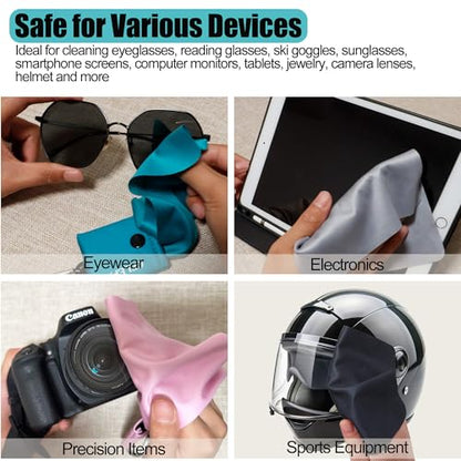 Solid Color Keychain Microfiber Eye Glasses Cleaner Cleaning Cloth Wipes Portable Eyeglass Lens Cleaning Cloth Wipes for Sunglasses Jewelry Electronics