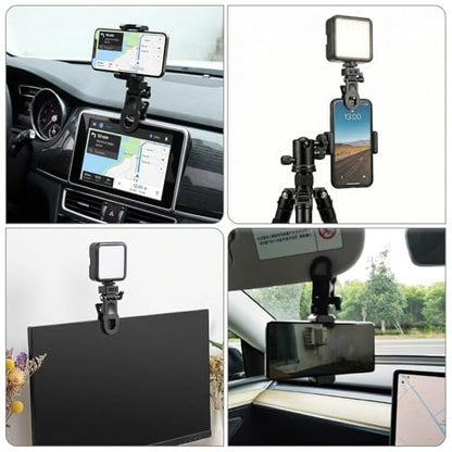 Styquenzer 2 Pcs Monitor Camera Mount Clip with 1/4 Screw Connector, Selfie Light Clip Universal Screen LCD Display Top Fill Light Flash Holder