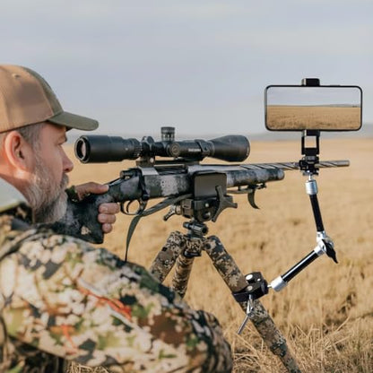 Camera Arm for Hunting,C-Clip Magic Arm Cell Phone Holder for Self Filming Hunts Tripod Compatible Gopro,Trail Camera, iPhone, Mevo Start and Outfitter Action Camera, Substitute Tree Stand Mount