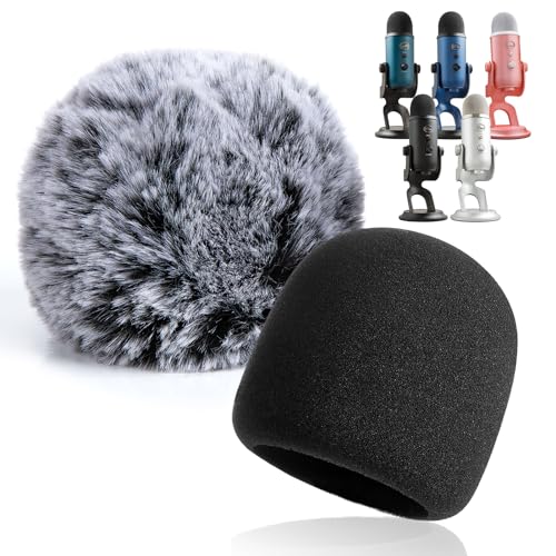 YOUSHARES 2PCS Blue Yeti Pop Filter for Blue Yeti Microphone, Yeti Foam Windscreen with Dead Cat Blue Yeti Mic Cover for Yeti Mic and Blue Yeti Pro USB Microphone - color: A - FoamFurKit