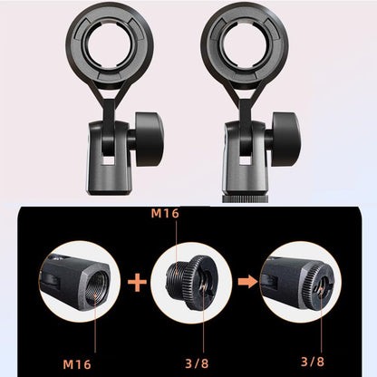 2 Pack Condenser Microphone Clip Holder with 7/8'' Thread Mount Condenser Mic Holder Adapter for Cardioid Diaphragm Studio Condener Microphones Stand Recording Streaming Vocal Mic Boom Arm