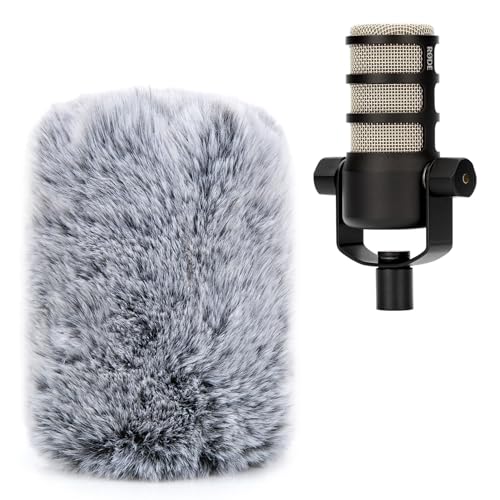 PodMic Pop Filter Furry Cover - Mic Windscreen Wind Cover Customized for Rode PodMic Podcasting Microphone to Blocks Out Plosives(Gray01) - color: Gray01