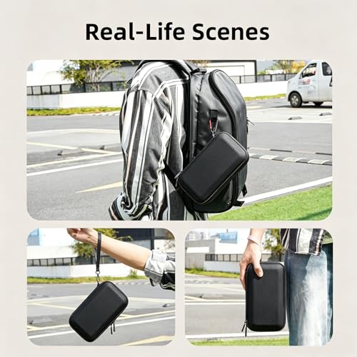 Osmo Pocket 3 Case, Portable Carrying Bag for DJI Osmo Pocket 3 Creator | Combo/Xtra Muse Vlogging Camera, Hard Storage Bag with Wrist and Carabiner, Surface Waterproof Travel kit Accessories