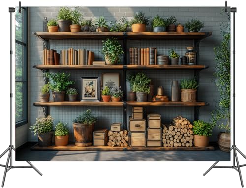 6X4ft Podcast Office Photo Backdrop Photography Background, Zoom Backdrops for Home Office Library Video Living Room Bookshelf Photo Booth Prop Decorations Wall Decor Tablecloth - size: 6X4FT