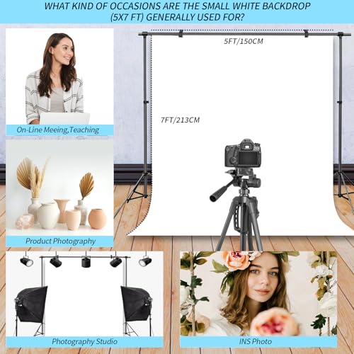 White Photography Backdrop Studio Photography Film & Television Portraiture Interview Programs Product Display Home Videos Parties Exhibition Halls Wedding Backdrops 6x9FT - color: white, size: 6x9FT