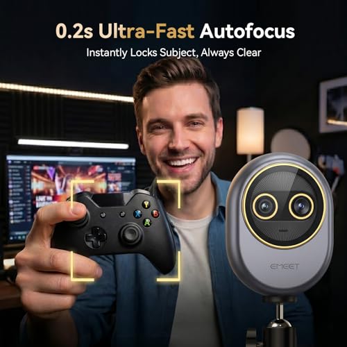 EMEET Piko Dual-Camera 4K Webcam for Streaming, Wide-Angle & Telephoto Cameras, Max 11X Hybrid Zoom, 0.2s Autofocus, Remote Control, 3 Mics, Panda Privacy Cover, USB C-C&C-A, for Streaming/Work/Study - style: Piko Dual w/ Max 11X Hybrid Zoom