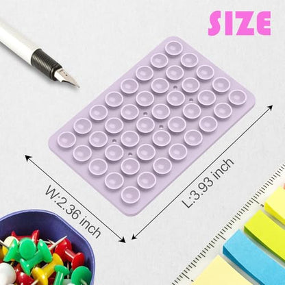 Double Sided Silicone Suction Phone Holder Mount, Silicon Accessory for iPhone and Android, Hands-Free Mirror Shower Phone Holder, TikTok Videos and Selfies (Pink+Violet) - color: Pink+Violet