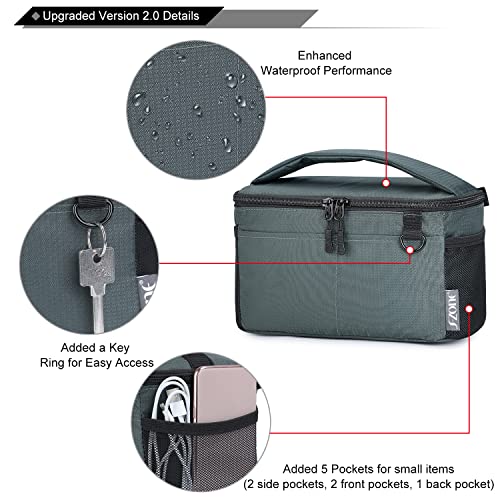 S-ZONE Water Resistant Camera Insert Bag with Sleeve Camera Case | Thicker Padding,Detachable Dividers,Fits in Backpack or Messenger Bag