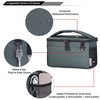 S-ZONE Water Resistant Camera Insert Bag with Sleeve Camera Case | Thicker Padding,Detachable Dividers,Fits in Backpack or Messenger Bag