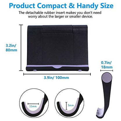 VOVIGGOL 2 Pack Cell Phone Stand for Desk, Foldable Cell Phone Holder Mobile Stand Phone Dock, Adjustable Tablet Stand Holder Compatible with iPhone 16 15 14 13 12 11 Pro Max iPad Samsung (Black) - color: Black 2 Pack