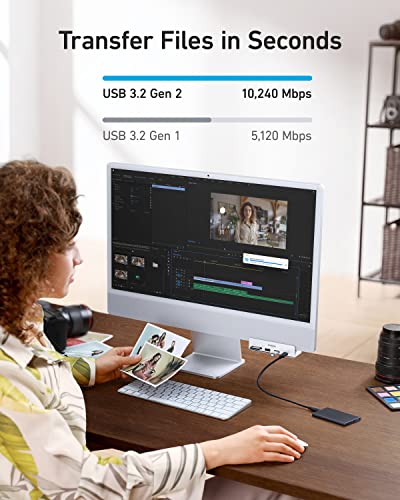 Anker USB C Hub, 535 USB C Hub (5-in-1), with 2 USB-A 10 Gbps Data Ports, USBC 10 Gbps Port, SD and microSD Card Reader, for iMac Pro/iMac 24 inch 2021 / iMac 27 inch / 21.5 inch