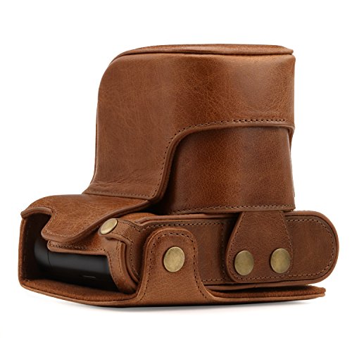 Mega Gear Leica Q-P, Q (Typ 116) Ever Ready Genuine Leather Camera Case and Strap, with Battery Access, Brown - color: Brown