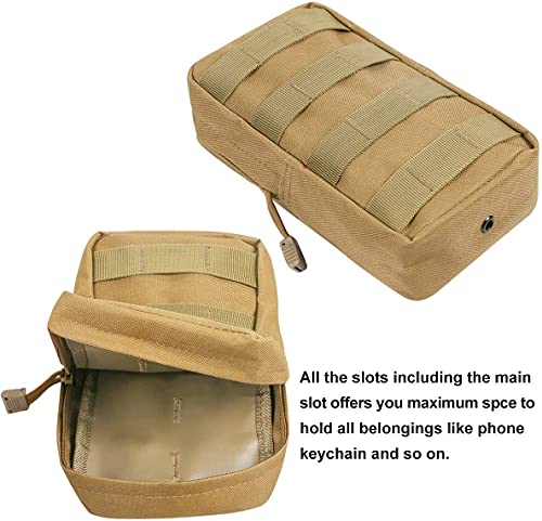 3 Pack Molle Pouch Combo Water Bottle Pouch Holder Tactical Molle Pouches Compact Utility Waist Bag Pack - color: Combo A:Khaki