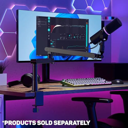 BEACN Mic Stand - Studio-Quality Low Profile Adjustable Microphone Arm with 360° Rotation, Cable Management, Easy Clamp, Universal Fit for Streaming, Podcasting, Gaming (Dark) - color: Dark