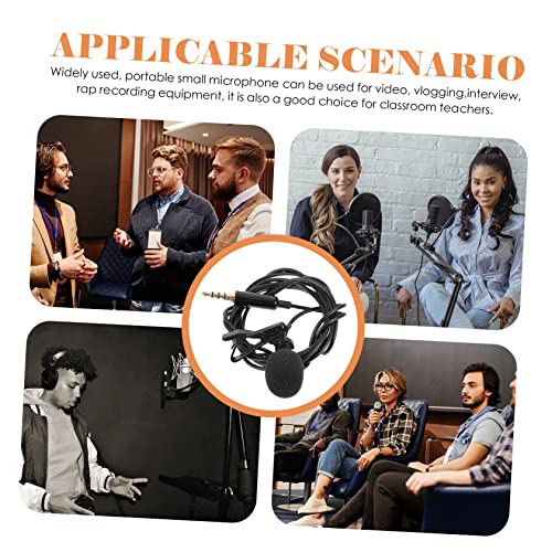 High Sensitivity Lavalier Lapel Microphone Recording Mic with Sturdy Clip for Meeting Interview Vlog Live Broadcast and Laptop Use