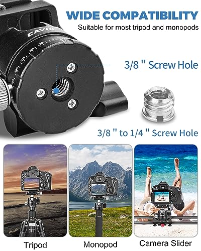 Low Profile Ball Head, CAVIX H-29S Camera Tripod Head Metal Ball Head with Arca Swiss Quick Release Plate Bubble Level Load Capacity 22 Lbs/10kg… - size: Ball Dia. 29mm